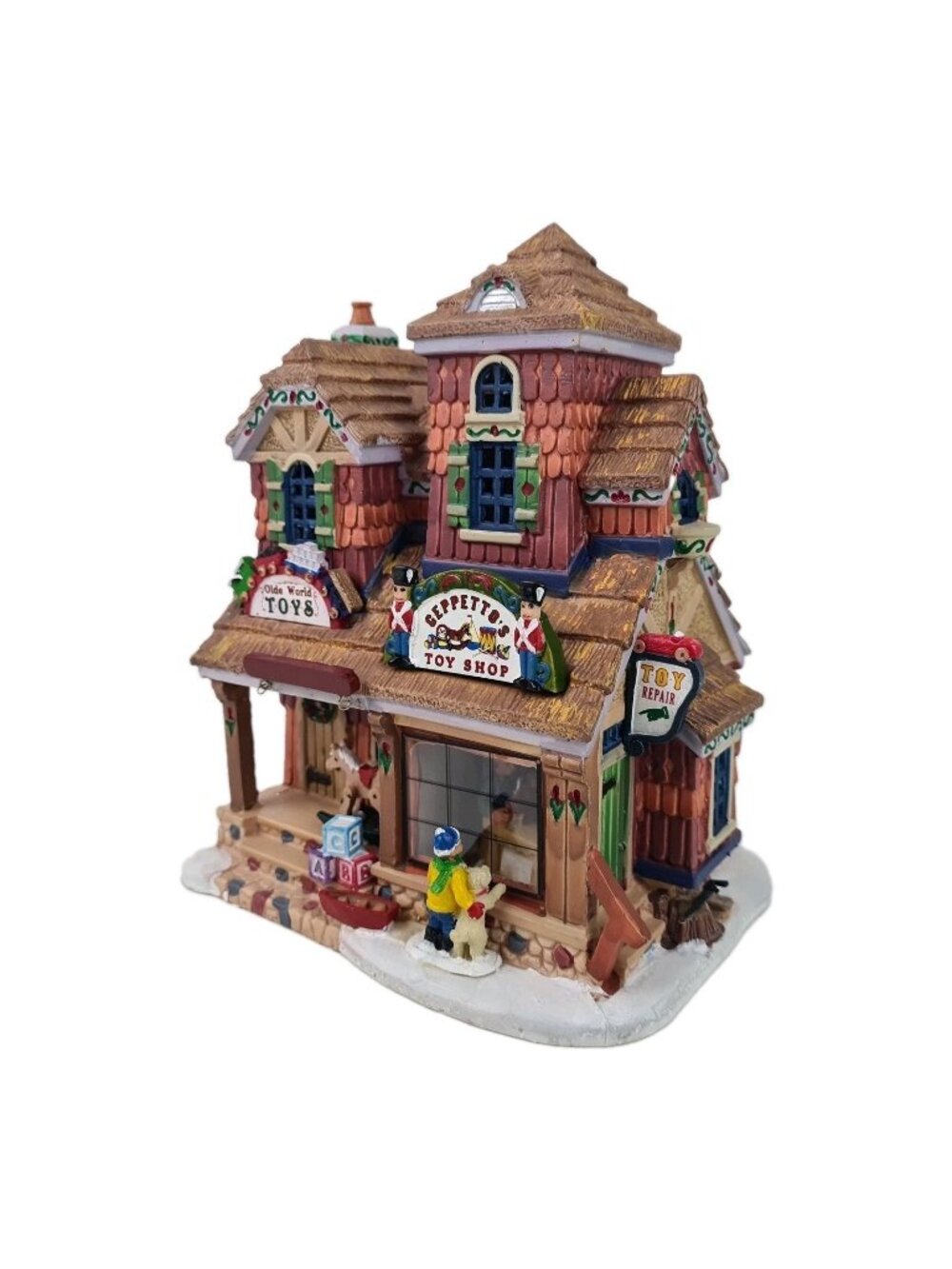 LEMAX Signature Series Geppettos Toy Shop 25390 Porcelain Lighted House Vntg